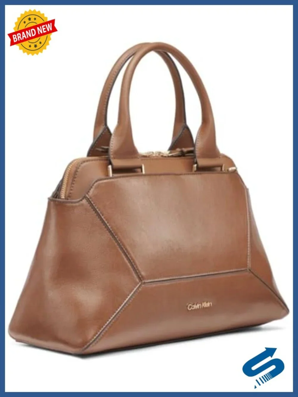 Vegan Leather Organizational Satchel with Multiple Pockets